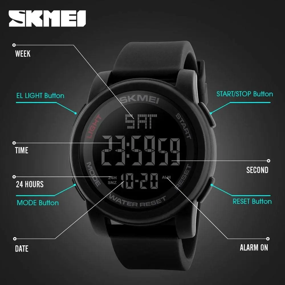 Skmei 1257 Original Digital Round waterproof watch for Men - Image 8