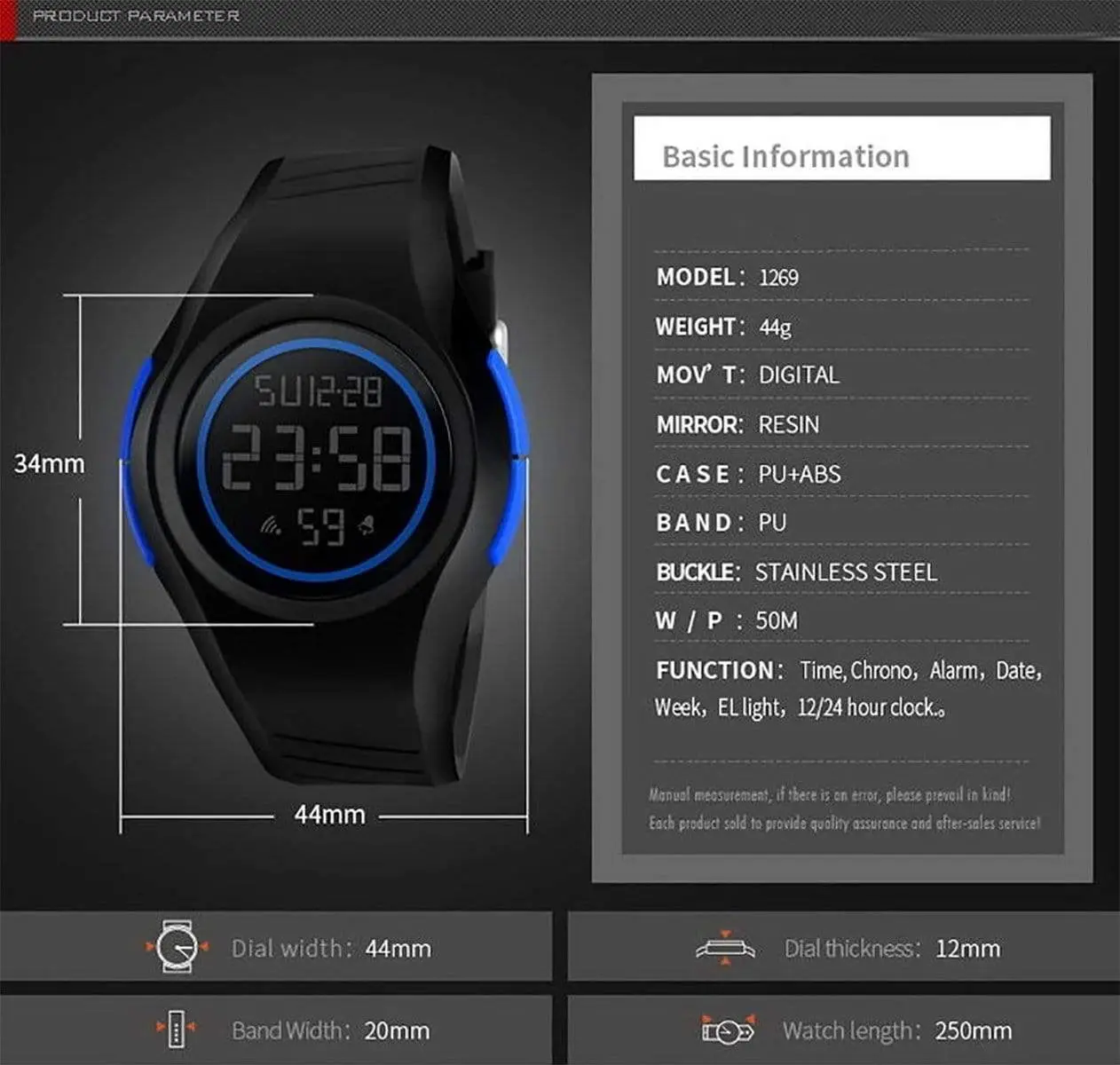 Skmei 1269 Original Digital waterproof designer watch for Girls Women - Image 10
