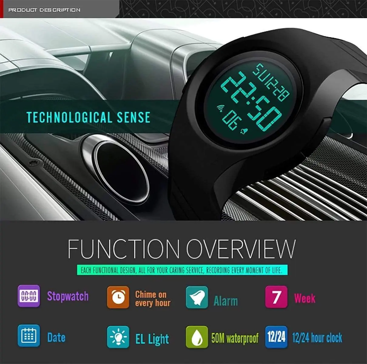 Skmei 1269 Original Digital waterproof designer watch for Girls Women - Image 8