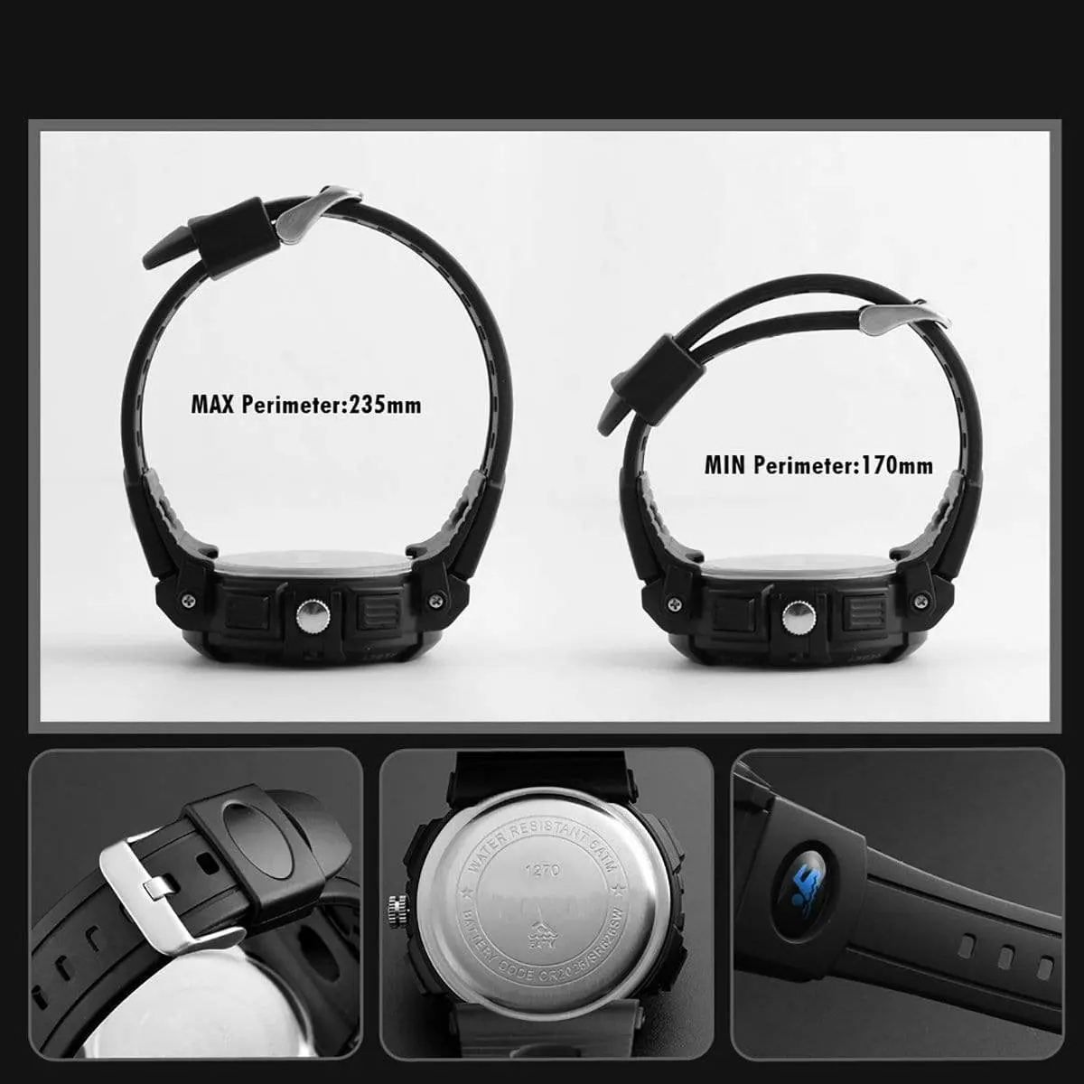 Skmei 1270 Original Analog Digital Multifunction Watch Waterproof wrist watch for Men - Image 11