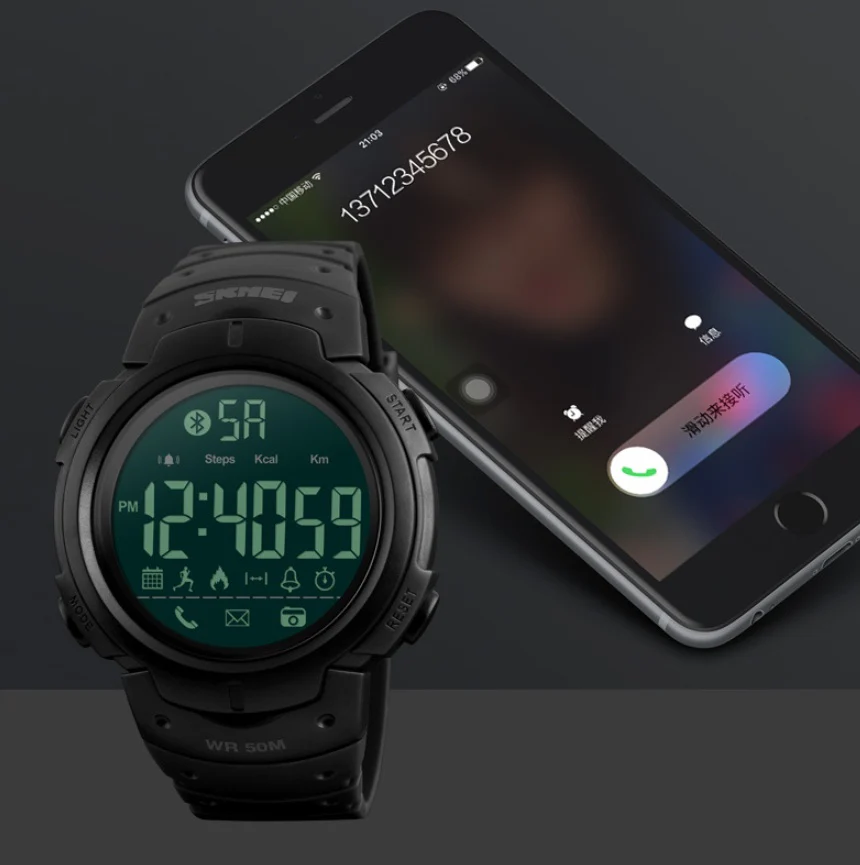 Skmei 1301 Digital Smart watch for men with Calories Pedometer and Alarm - Image 4