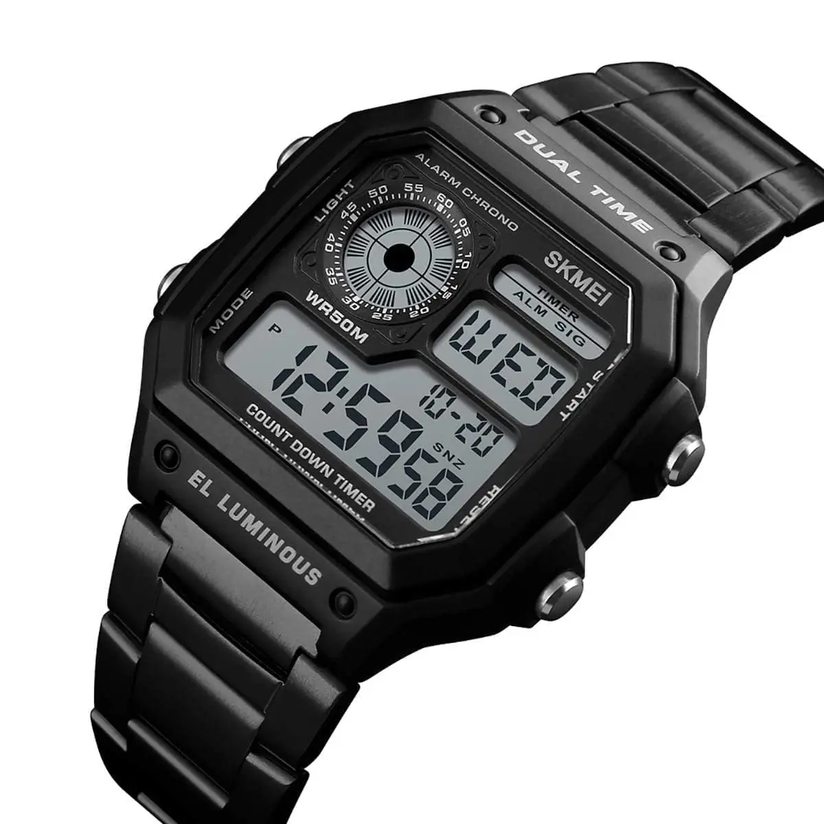 Skmei 1335 Original stainless steel square dial sport Digital watch wrist watch for Men - Image 6