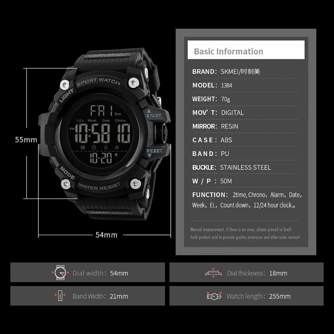 Skmei 1384 Original Digital Waterproof Sports watch For Men - Image 18