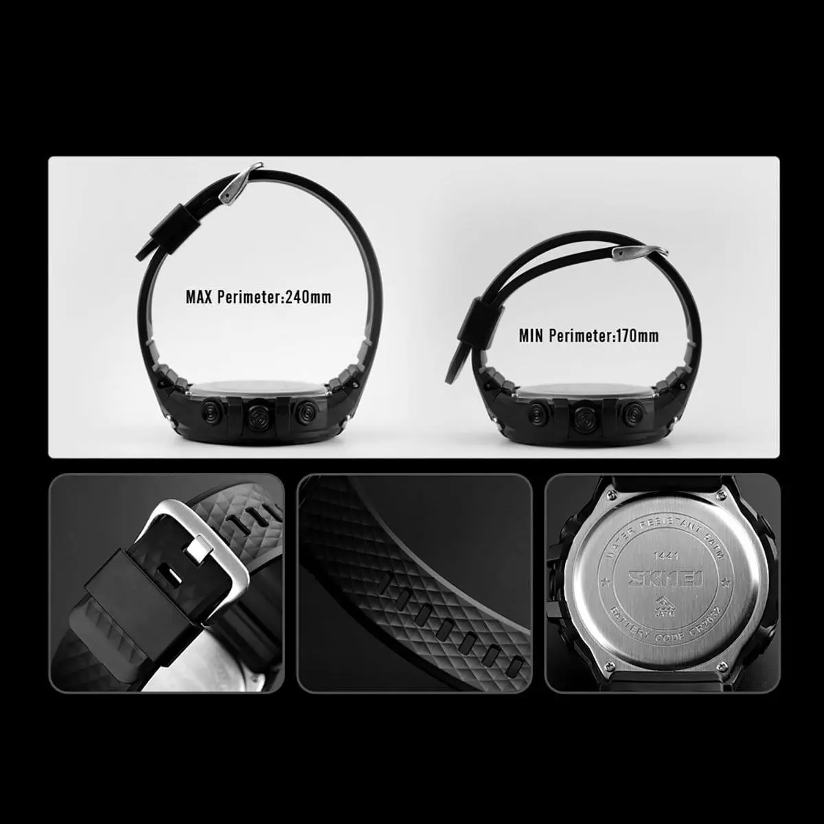 Skmei 1441 Original large dial digital waterproof sport watch for Men - Image 10