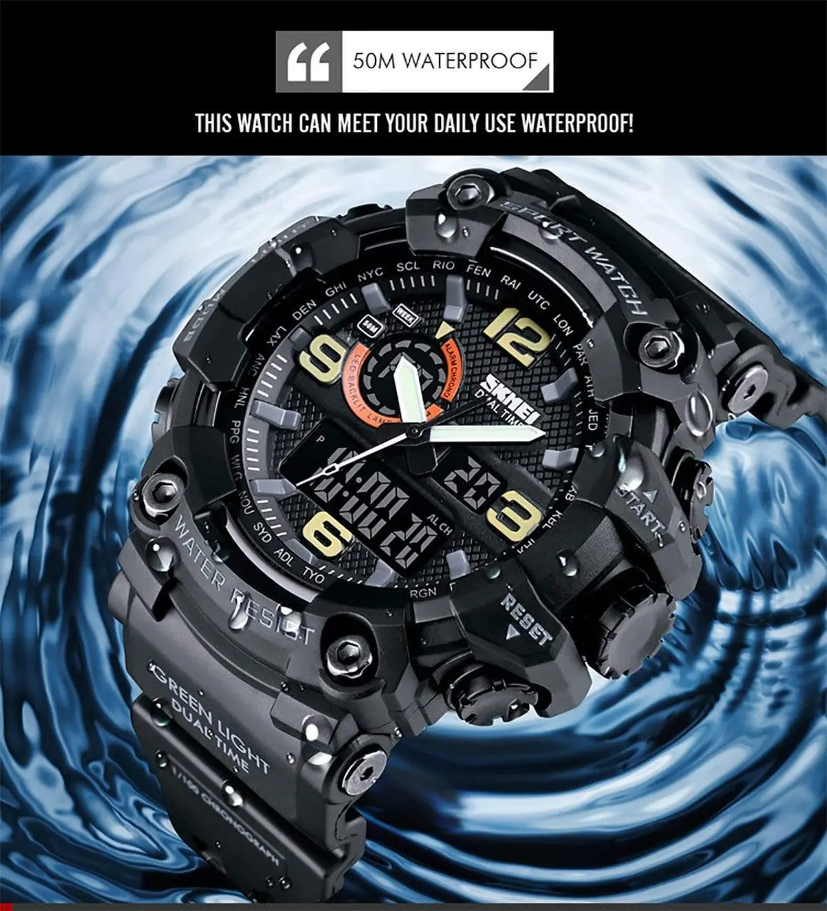 Skmei 1520 Original Analog Digital Multifunction watch for Men - Image 12