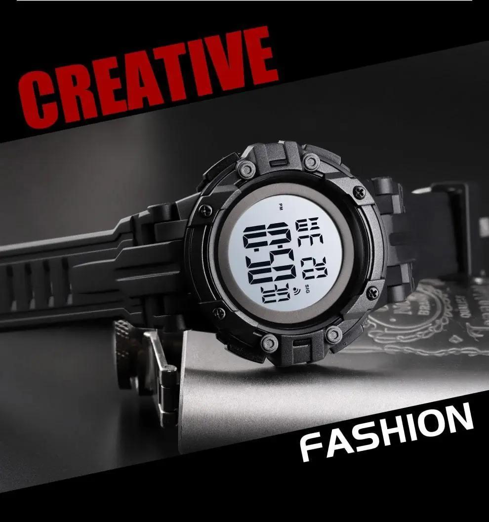 Skmei 1545 Original Digital Waterproof watch Sport watch For Men Black White - Image 5