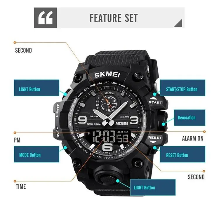 Skmei 1586 Original Analog Digital Watch For Men - Image 11