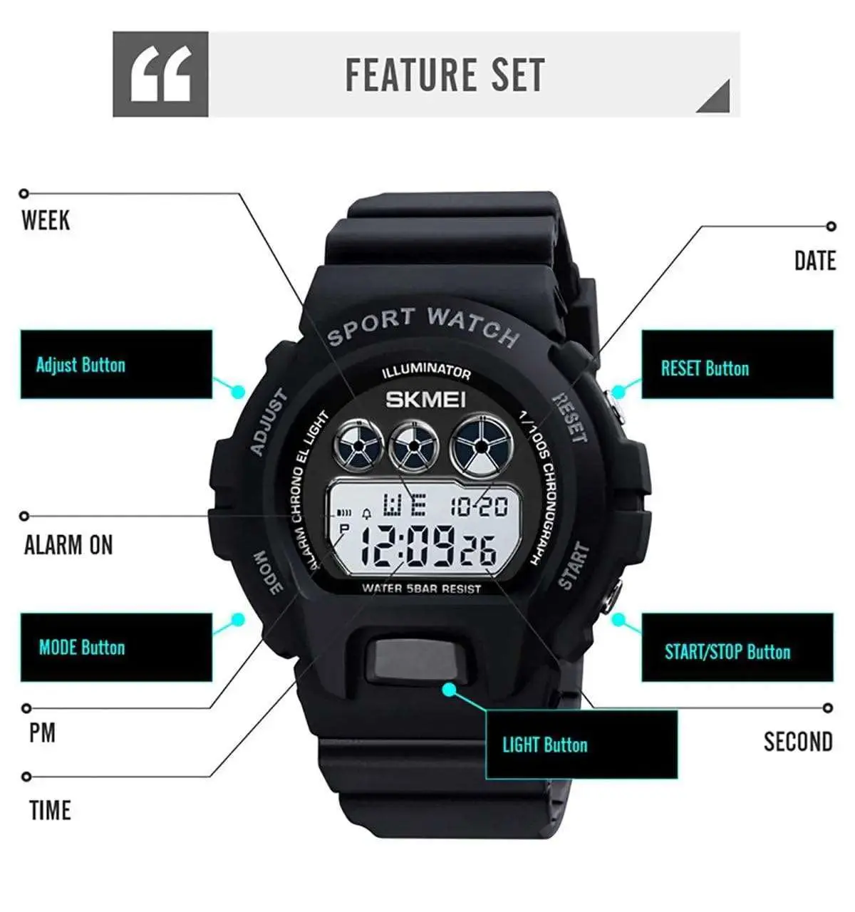 Skmei 1775 Original Digital Sport Watch for Boys & Girls - Image 5