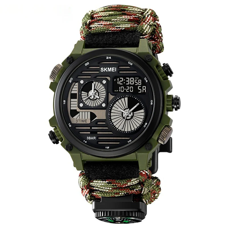 Skmei 2202 Outdoor Exploration Multi-Function Waterproof Silicone Paracord Watch for Men - Image 5