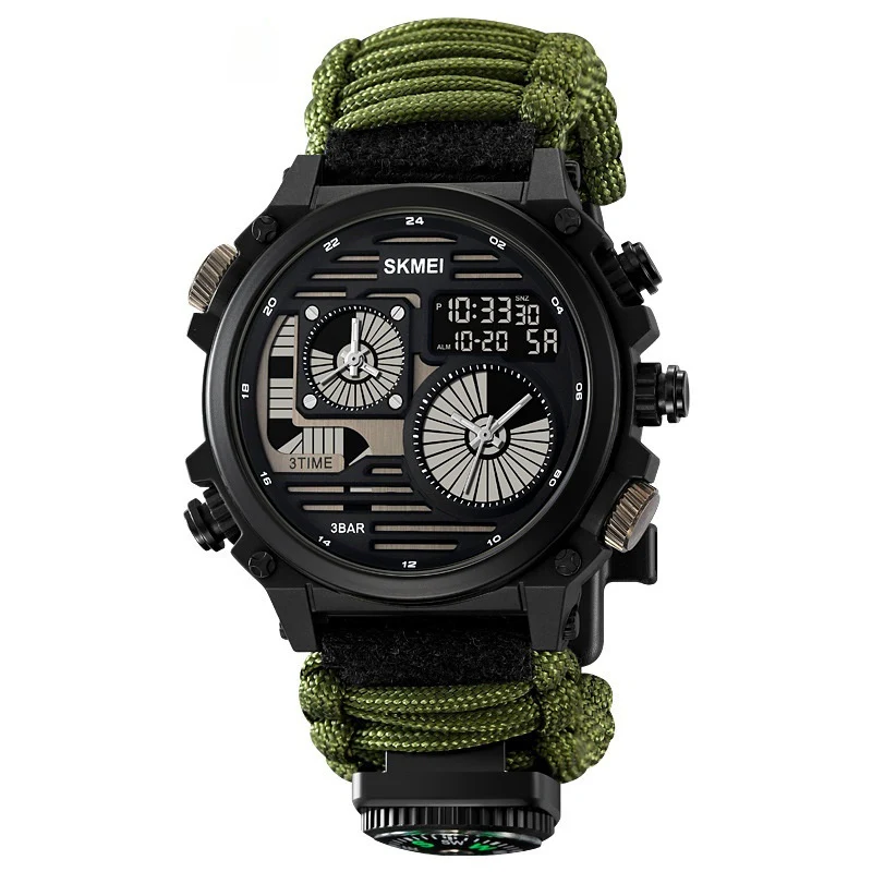 Skmei 2202 Outdoor Exploration Multi-Function Waterproof Silicone Paracord Watch for Men - Image 7