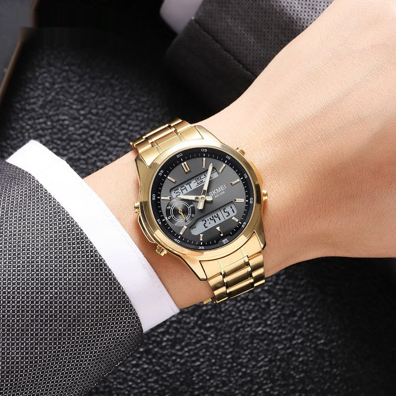 Skmei 2284 Multifunctional Steel Strap analog digital Watch for men - Image 2