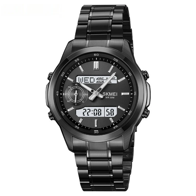 Skmei 2284 Multifunctional Steel Strap analog digital Watch for men - Image 3