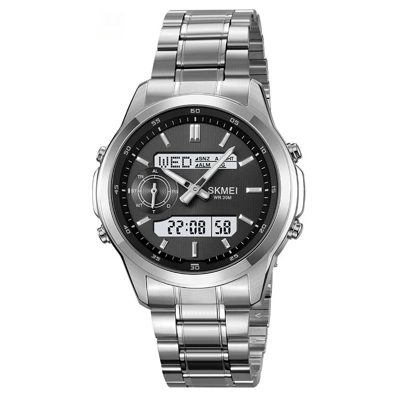 Skmei 2284 Multifunctional Steel Strap analog digital Watch for men - Image 5