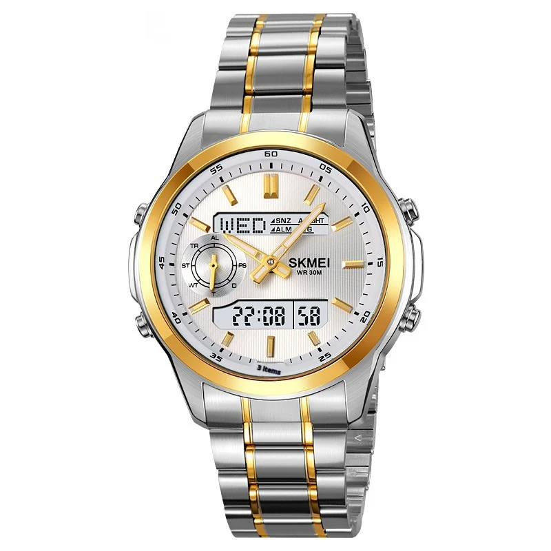Skmei 2284 Multifunctional Steel Strap analog digital Watch for men - Image 6