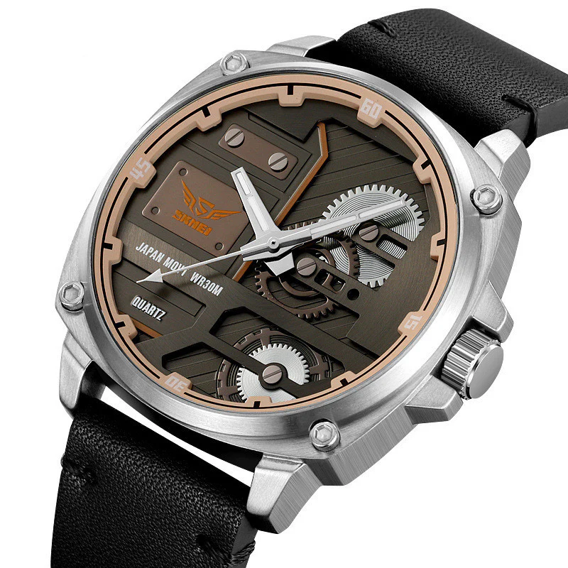 Skmei 2298 Genuine Leather Quartz watch for Men - Image 6