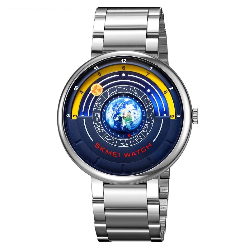 Skmei 2361 Quartz Watch Trendy Cool Blue Starry Dial watch for men - Image 2