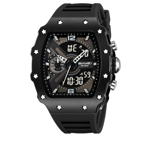 Skmei 2398 Multifunctional Dual Displays Stylish Barrel-shaped Case watch for Men - Image 3