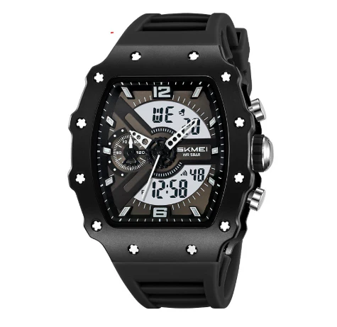 Skmei 2398 Multifunctional Dual Displays Stylish Barrel-shaped Case watch for Men - Image 4