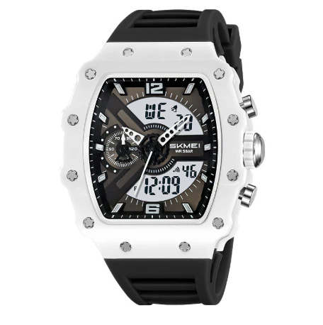 Skmei 2398 Multifunctional Dual Displays Stylish Barrel-shaped Case watch for Men - Image 8