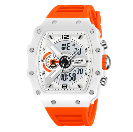 Skmei 2398 Multifunctional Dual Displays Stylish Barrel-shaped Case watch for Men - Image 9