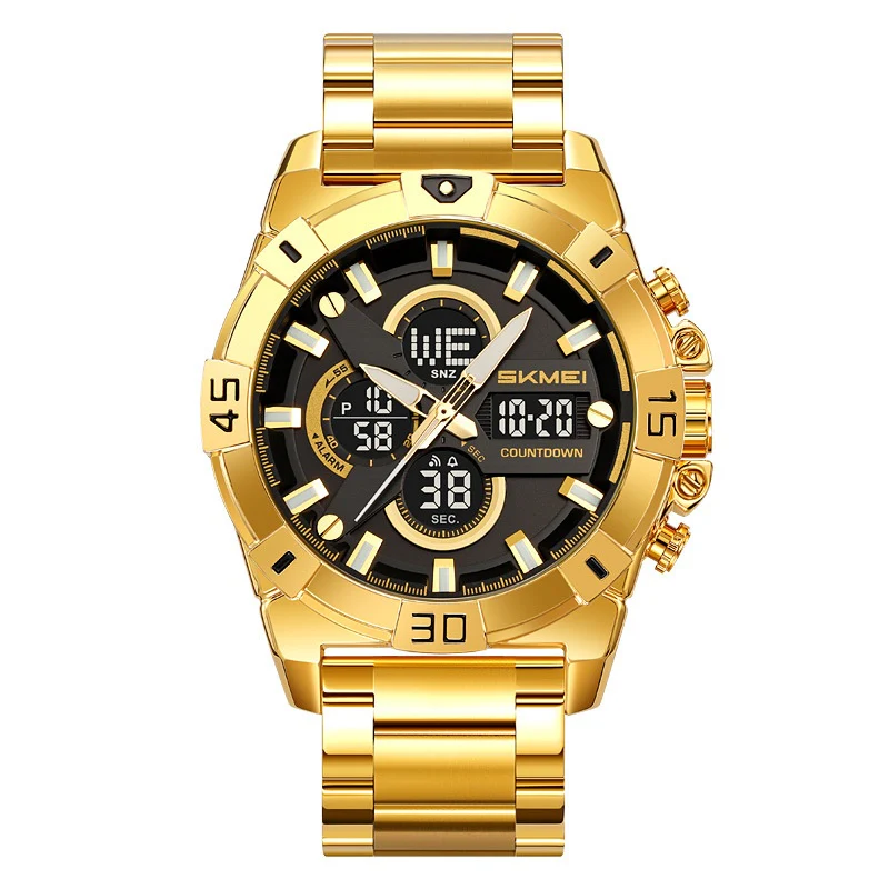 Skmei 2593 Analog Digital Countdown Alarm Sports Watch With A Steel Strap For Men - Image 5