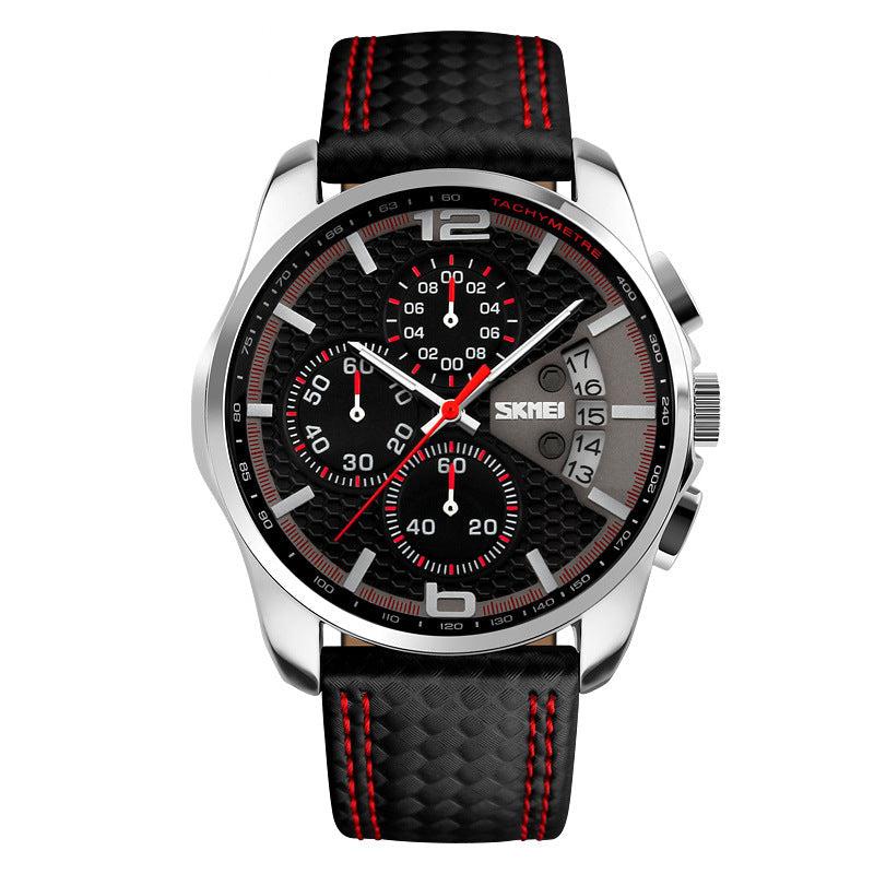 Skmei 9106  Original Leather quartz watch sports watch For Men - Image 4