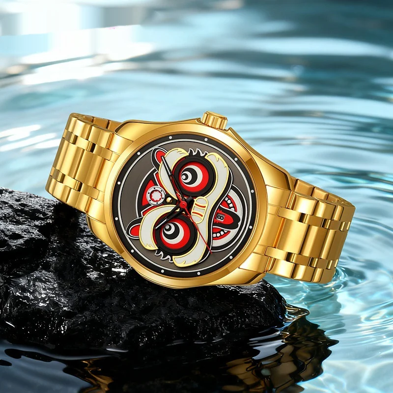 Skmei 9386 Creative Lion Head Luminous Quartz Watch For Men - Image 2