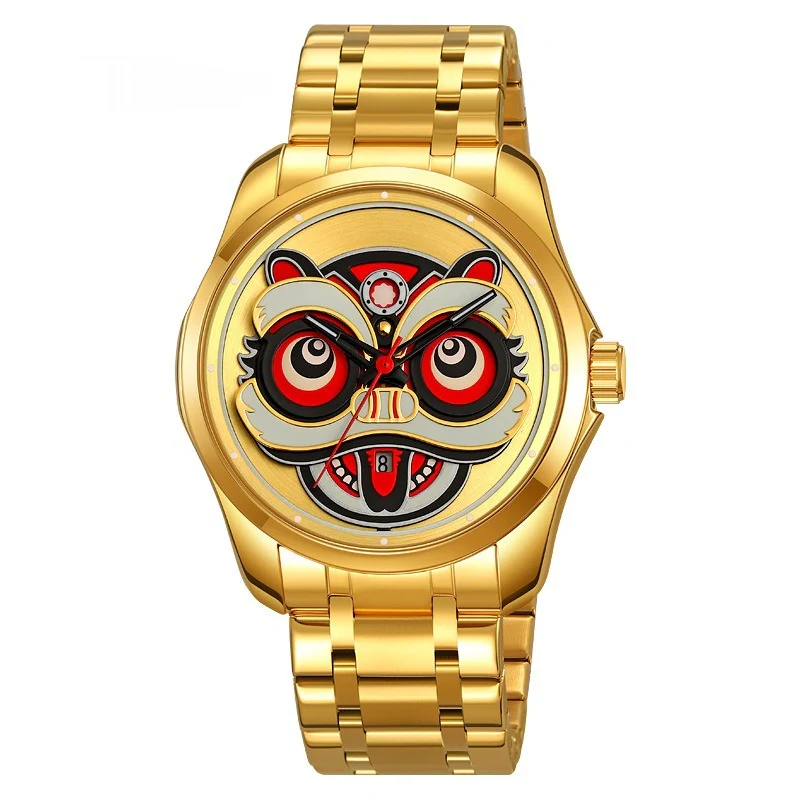 Skmei 9386 Creative Lion Head Luminous Quartz Watch For Men - Image 6
