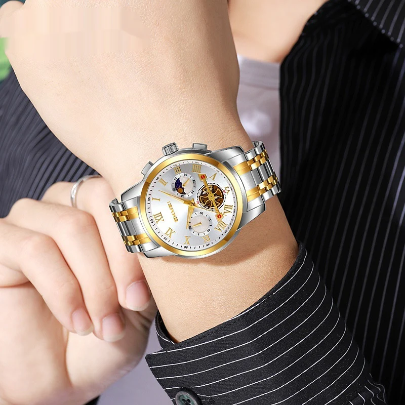 Skmei 9394 Stylish And Versatile Moon phase quartz watch for men - Image 3