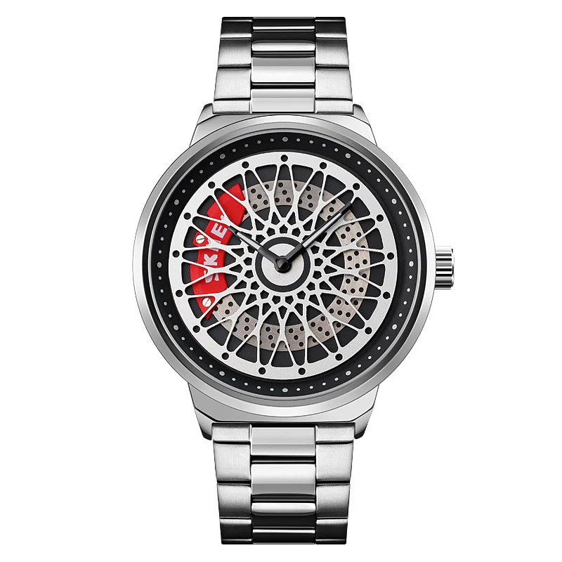 Skmei Hollow Rotating Gyro Spinning Quartz watch For Men 9217 Original - Image 3