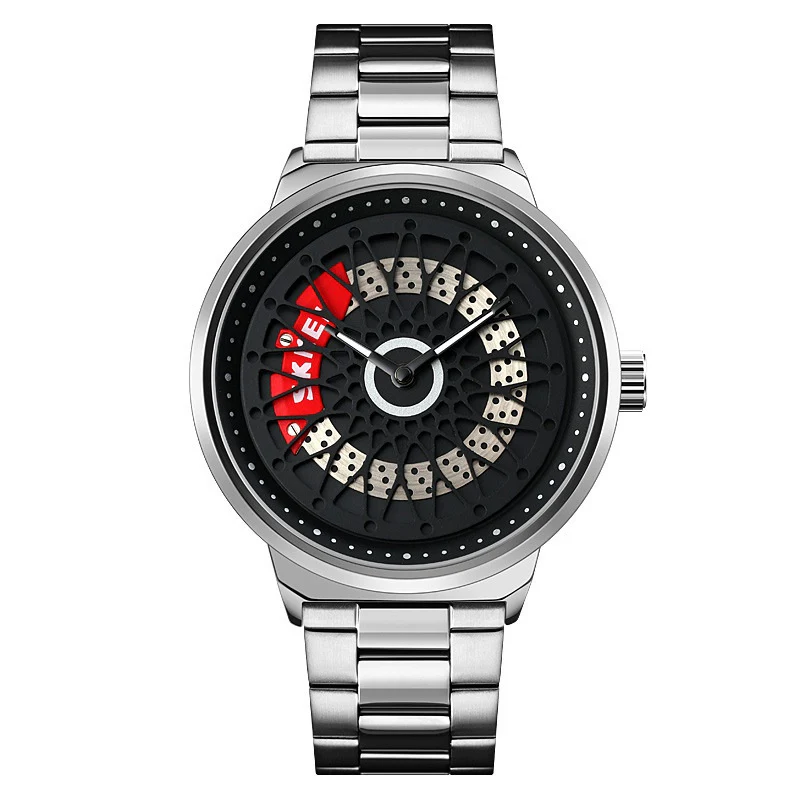 Skmei Hollow Rotating Gyro Spinning Quartz watch For Men 9217 Original - Image 4