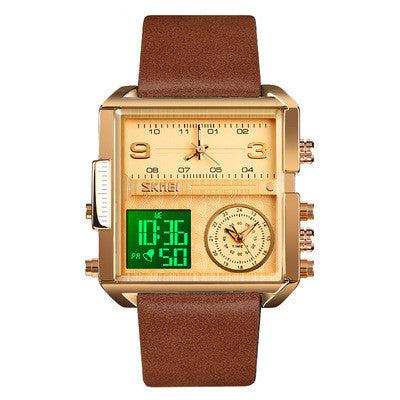 Skmei square 3 time Analog Digital 41mm dial watch for Men 1584 Original - Image 10