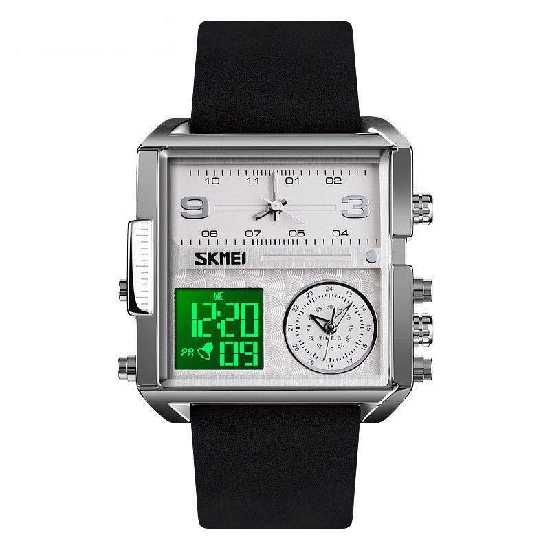Skmei square 3 time Analog Digital 41mm dial watch for Men 1584 Original - Image 6
