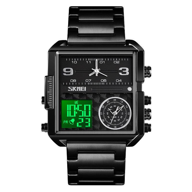 Skmei square 3 time Analog Digital 41mm dial watch for Men 1584 Original - Image 7