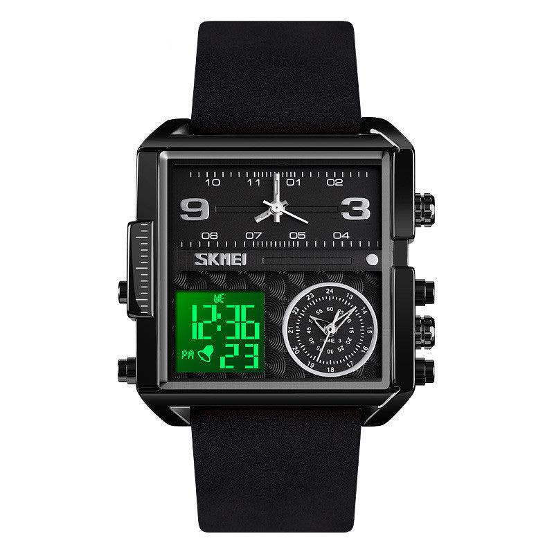 Skmei square 3 time Analog Digital 41mm dial watch for Men 1584 Original - Image 8