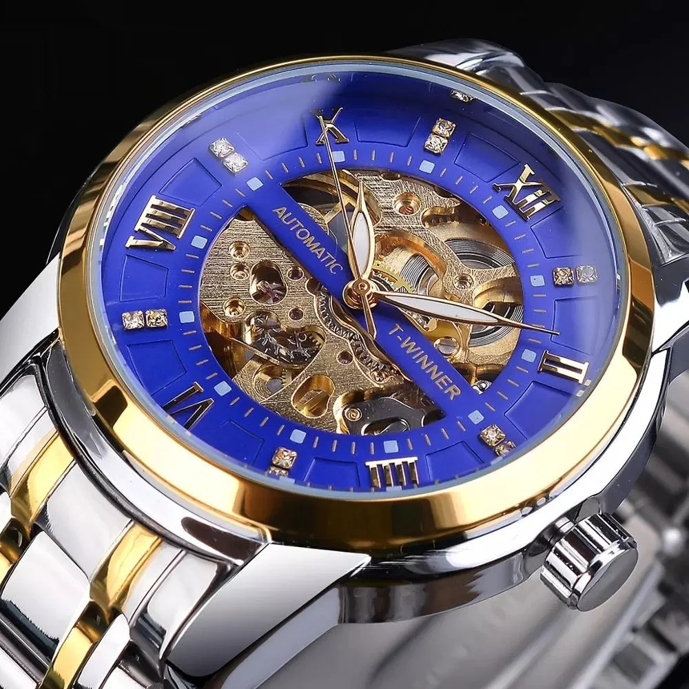 T-Winner Men's Fashion Hollowed-out Waterproof Mechanical Watch for Men GMT1193-7 - Image 4