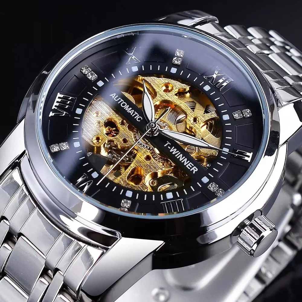 T-Winner Men's Fashion Hollowed-out Waterproof Mechanical Watch for Men GMT1193-7 - Image 6