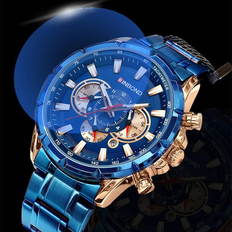BINBOND Tactical Waterproof Watch Timing Multi-Pointer Quartz Watch - Image 3
