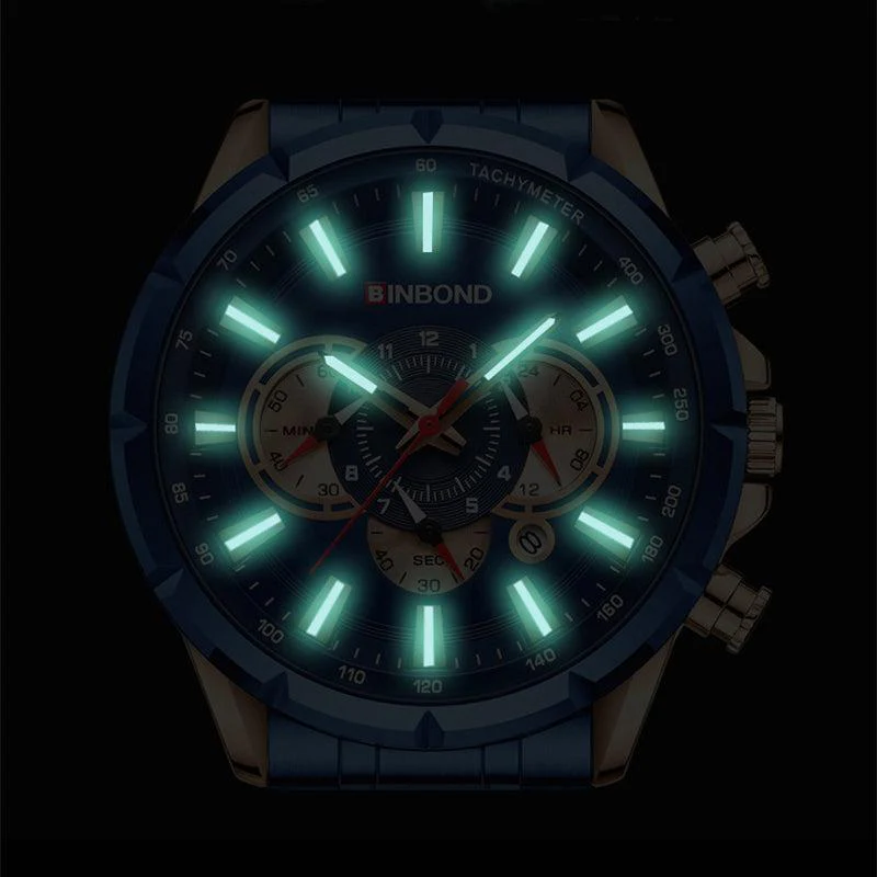 BINBOND Tactical Waterproof Watch Timing Multi-Pointer Quartz Watch - Image 4