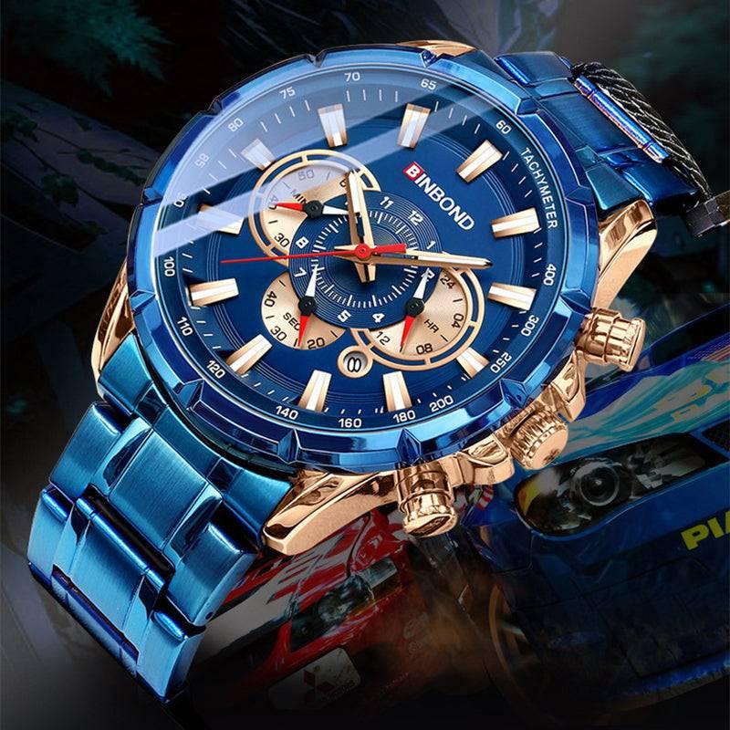 BINBOND Tactical Waterproof Watch Timing Multi-Pointer Quartz Watch - Image 5