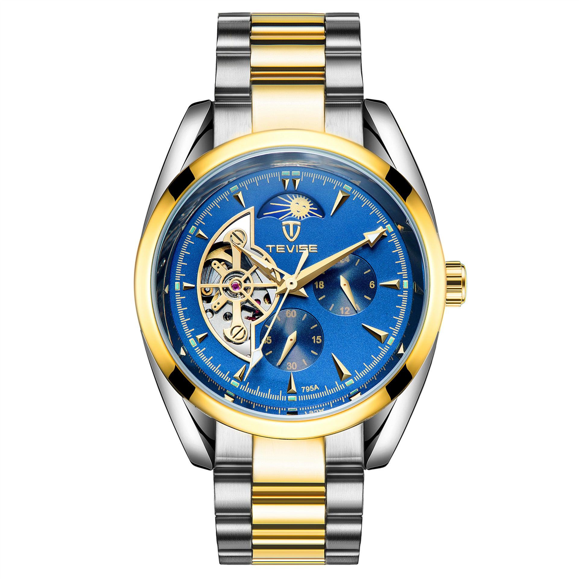 TEVISE Moon Phase Chronograph Automatic Mechanical Wrist Watch For Men 795A - Image 5