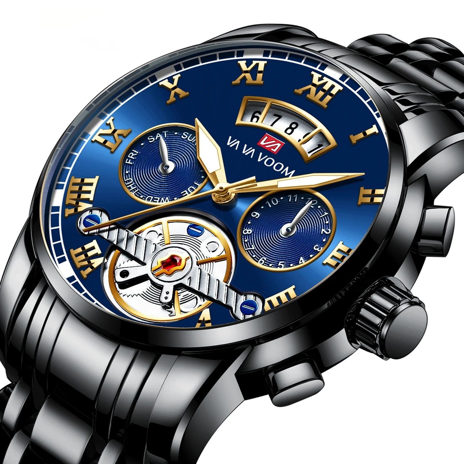 VA VA VOOM 2453 Tourbillon design Calendar Watch For Men - Image 2