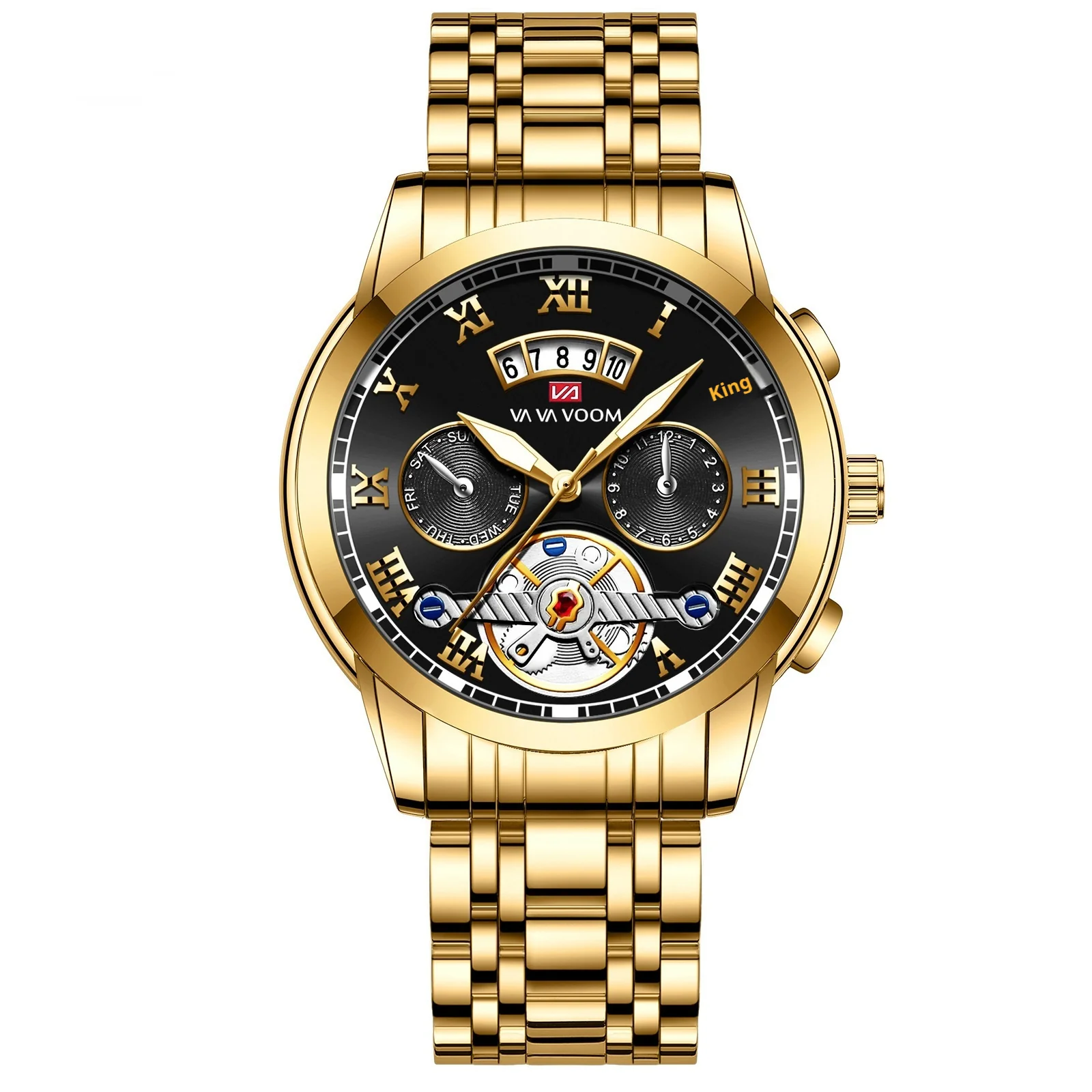 VA VA VOOM 2453 Tourbillon design Calendar Watch For Men - Image 4