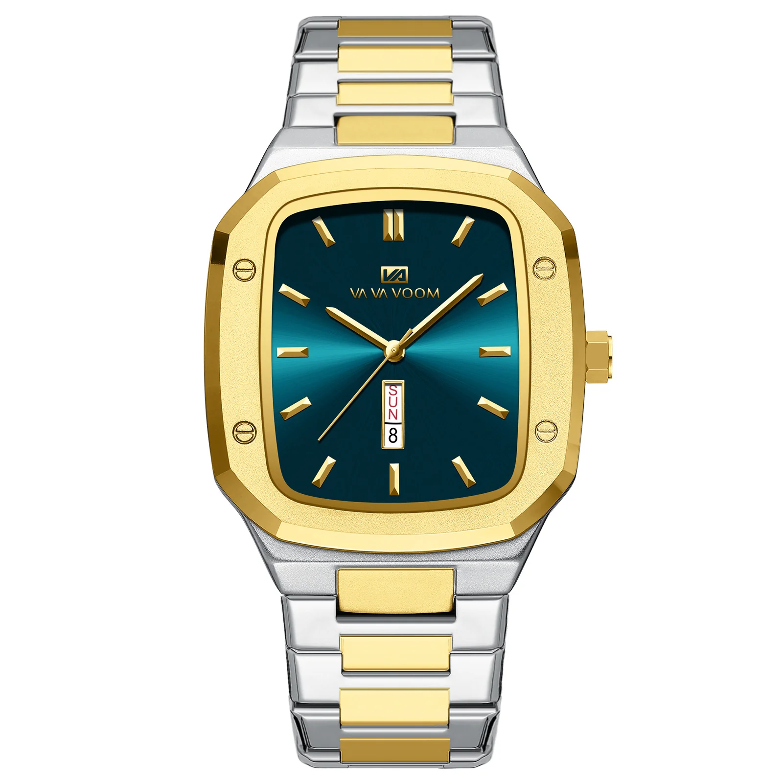 VA VA Voom 2831 Business Octagonal Creative Dual-Date Steel-Strap Quartz watch for men - Image 4