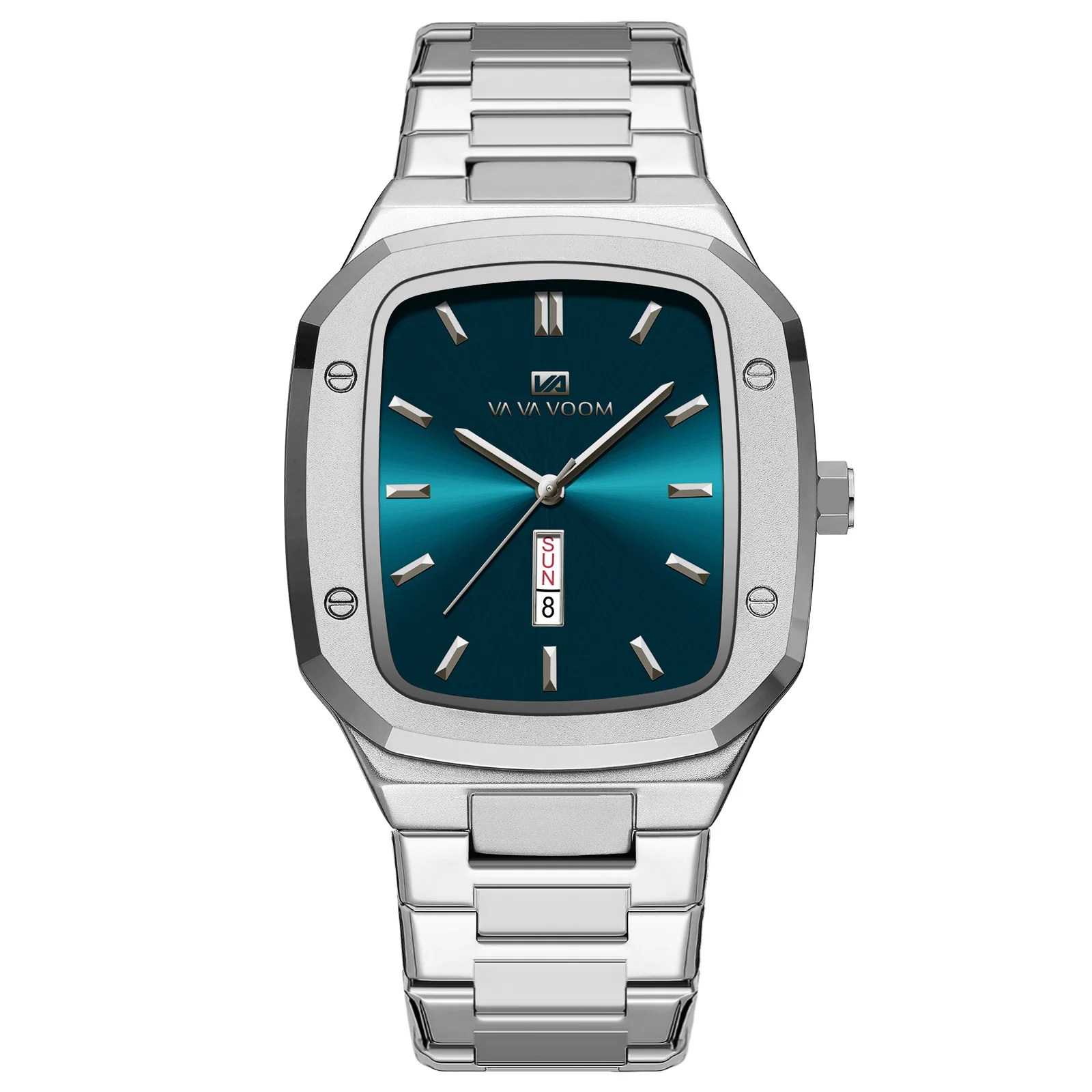 VA VA Voom 2831 Business Octagonal Creative Dual-Date Steel-Strap Quartz watch for men - Image 8