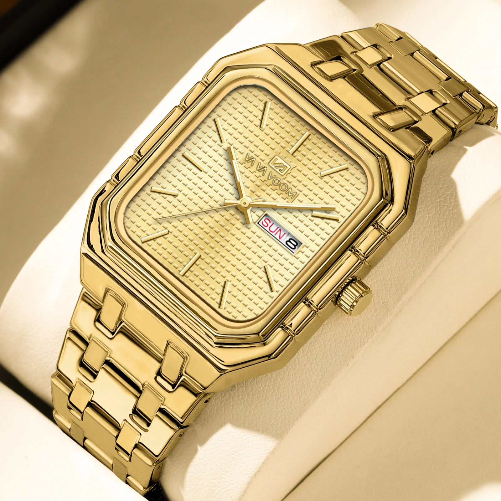 Va Va Voom 2881 Casual Stylish Luminous Square Quartz Watch For Men - Image 3