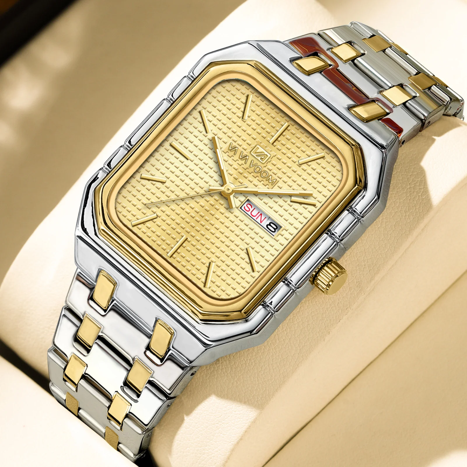 Va Va Voom 2881 Casual Stylish Luminous Square Quartz Watch For Men - Image 4