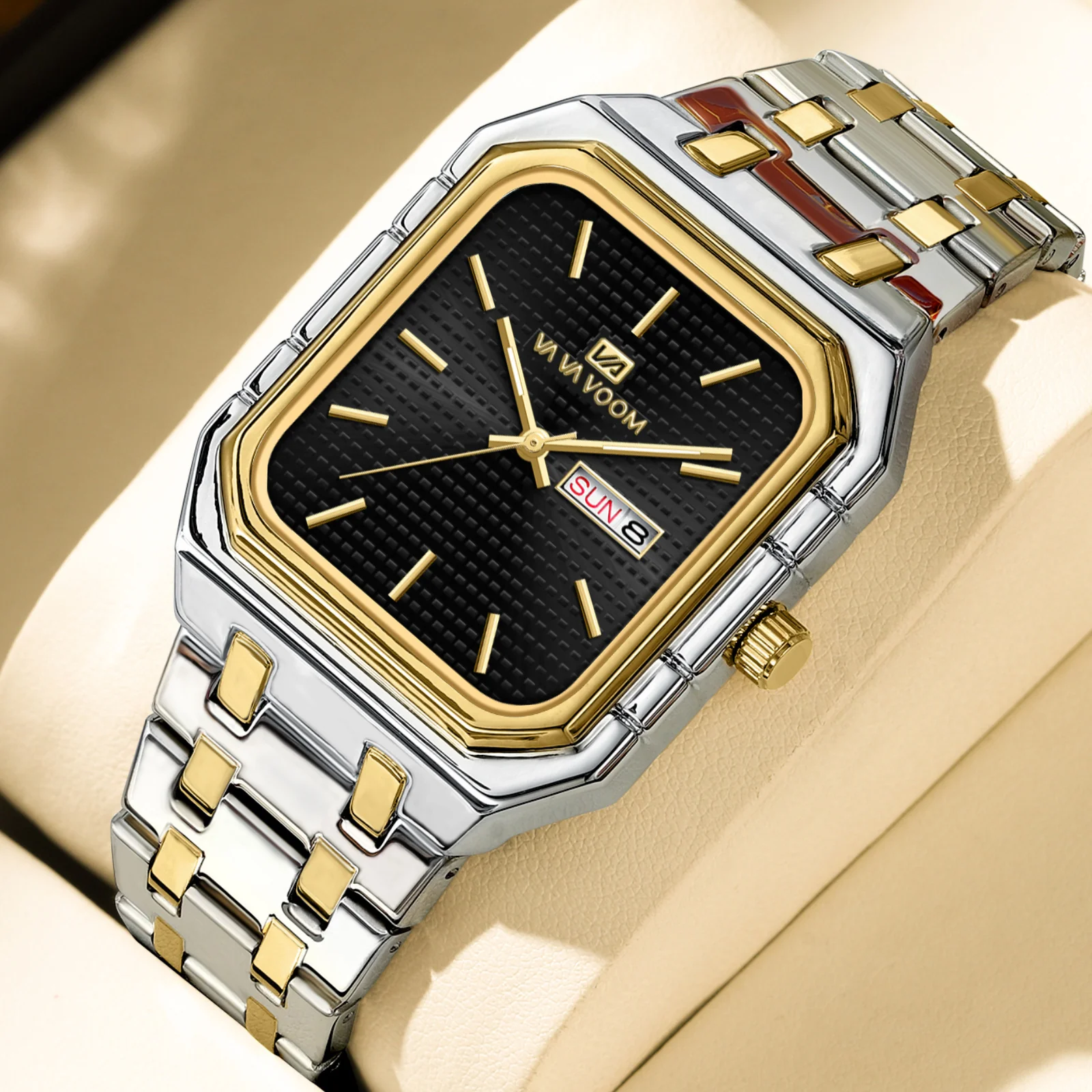 Va Va Voom 2881 Casual Stylish Luminous Square Quartz Watch For Men - Image 5