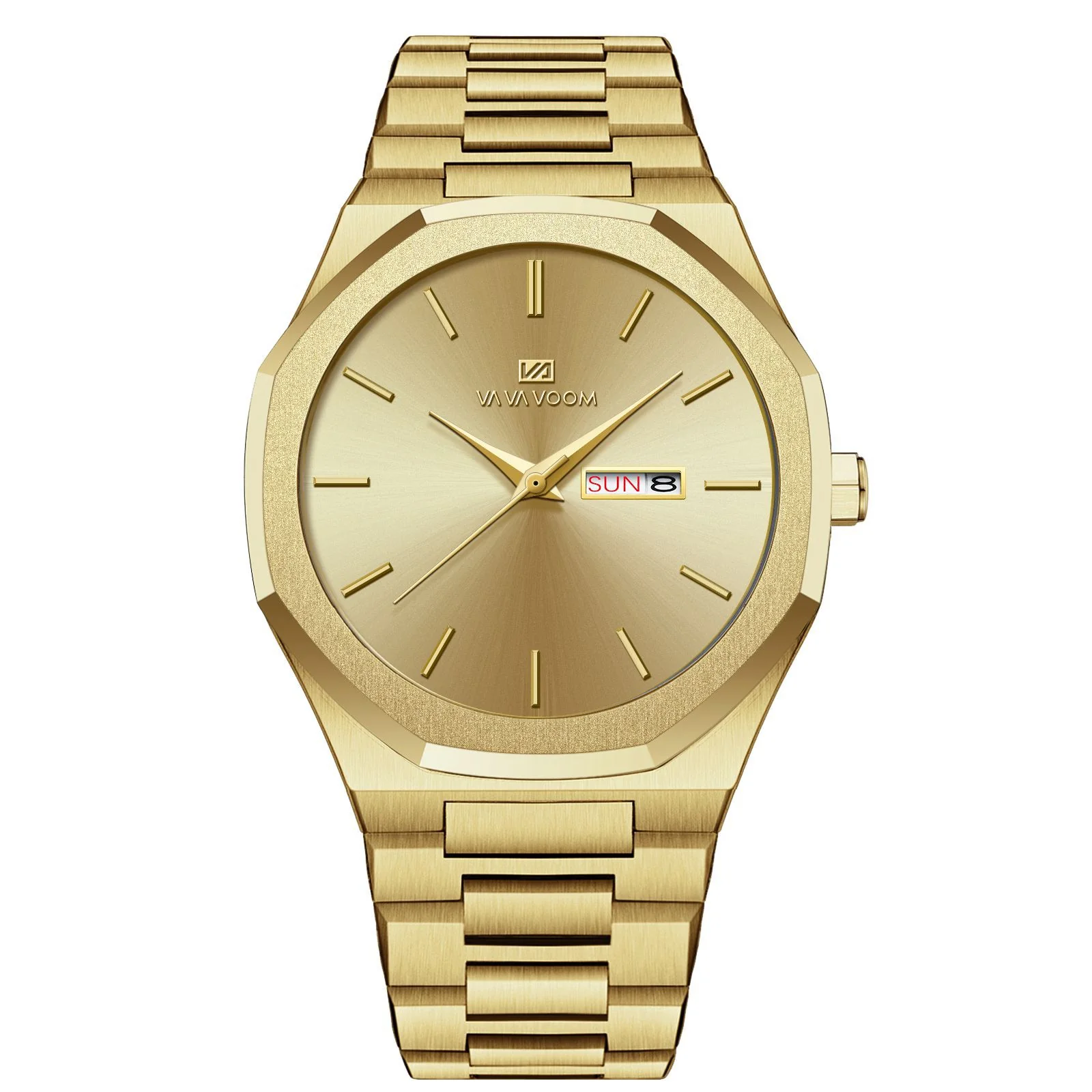 VA VA VOOM 2931 Octagonal Calendar Quartz Watch for Men - Image 10