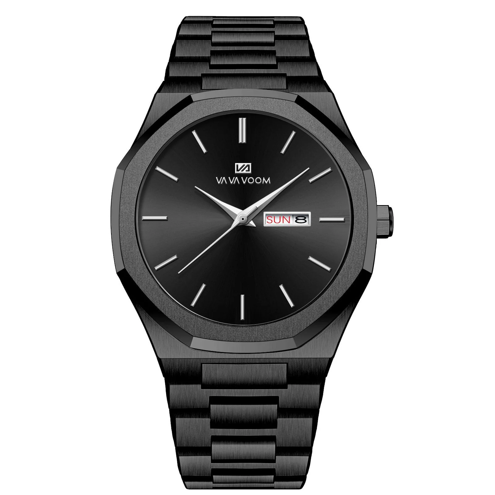 VA VA VOOM 2931 Octagonal Calendar Quartz Watch for Men - Image 6